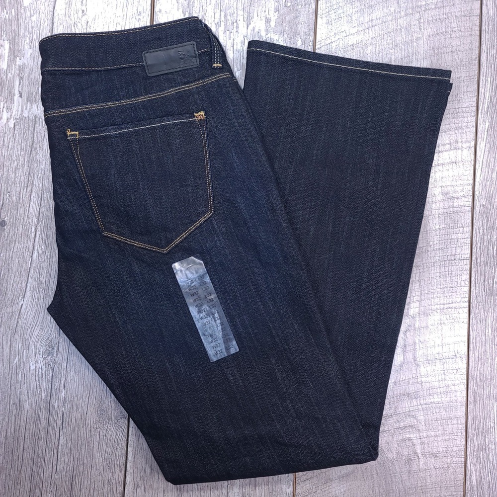34 Heritage Jeans Women 32x32 Blue Sharon Tate Mid-Rise Boot-Cut Indigo Denim